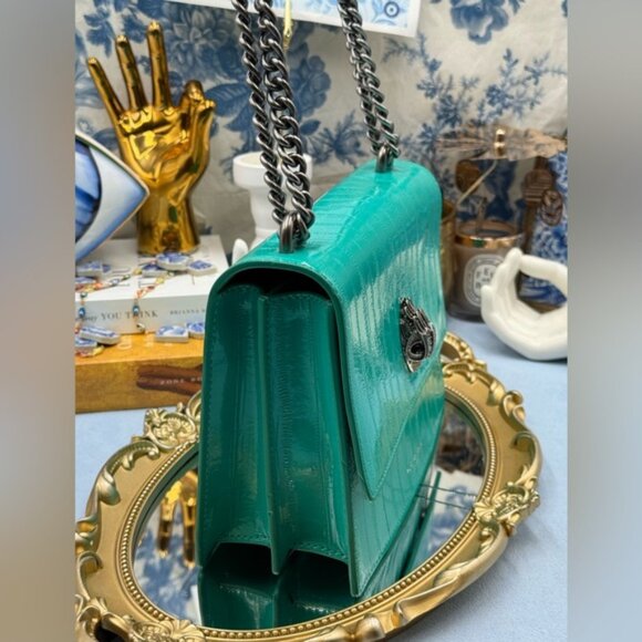 🆕 KURT GEIGER LONDON 🧿 NWOT Shoreditch Small Leather Crossbody Bag, Aqua Green - Picture 4 of 16